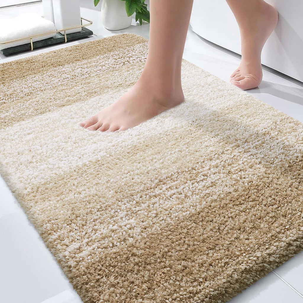 OLANLY Small Bathroom Rugs 24x16, Extra Soft Absorbent Microfiber Bath Rugs