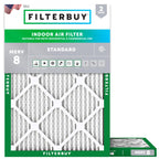 Filterbuy 12x14x1 Air Filter MERV 8 Dust & Allergy Defense (2-Pack)