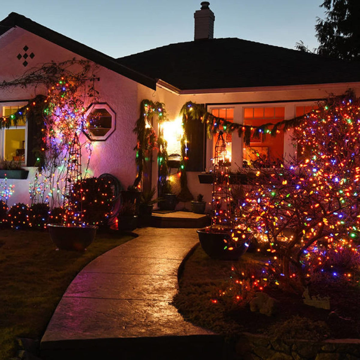 TW SHINE Orange Halloween Lights, 20FT 100 Count Incandescent Mini String Lights, Waterproof Halloween Decorations for Outdoor Indoor Patio Home Party Garden Yard Decor