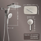 Rain Shower Head with Handheld Showerhead, Chrome 1.8GPM 460311