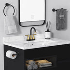 Matte Black Bathroom Faucet, Hurran 4 inch Centerset 2-Handle Lead-Free