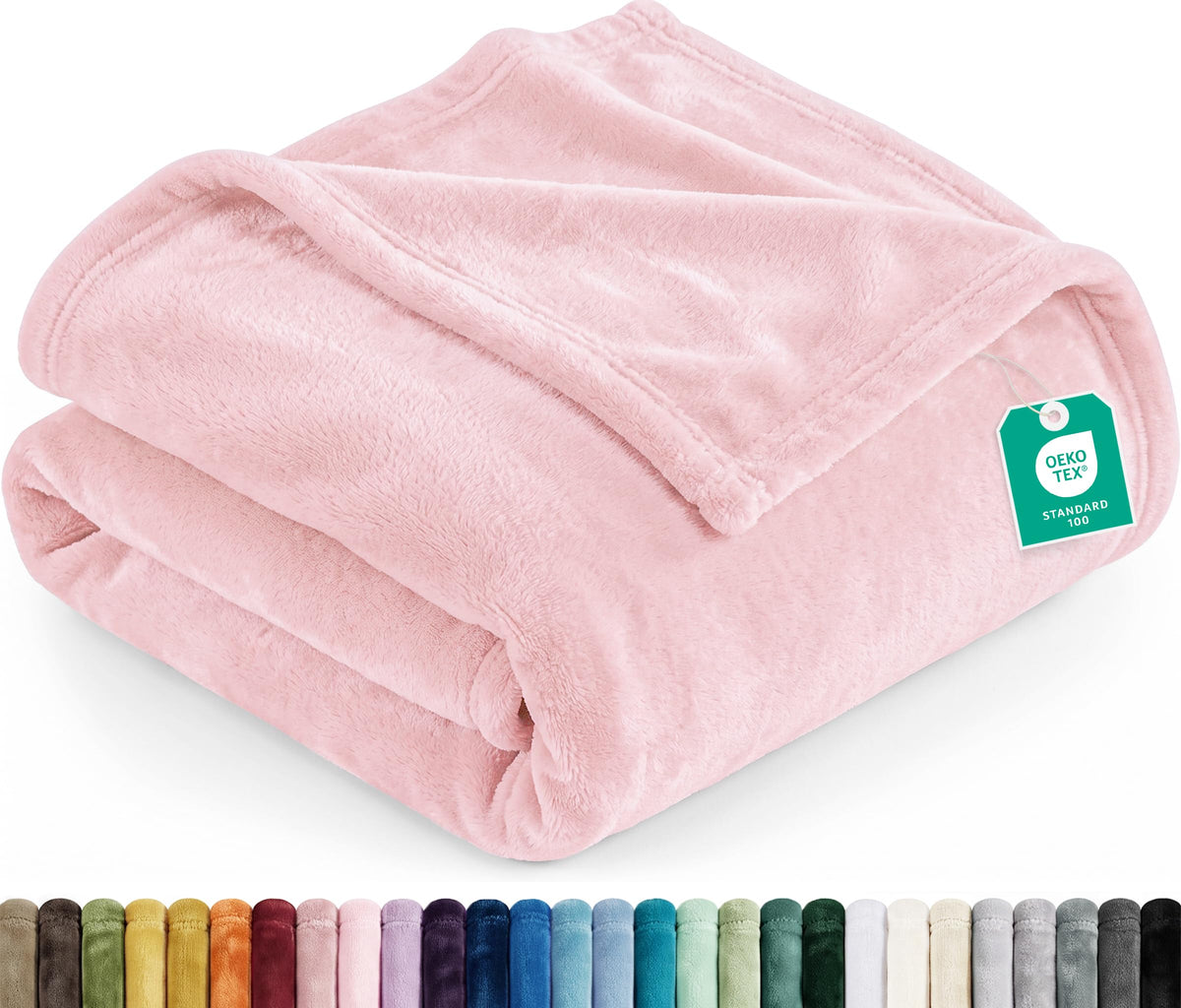 Utopia Bedding Ultra Soft Fleece Bed Blanket Queen Size Grey (90x90 Inches)