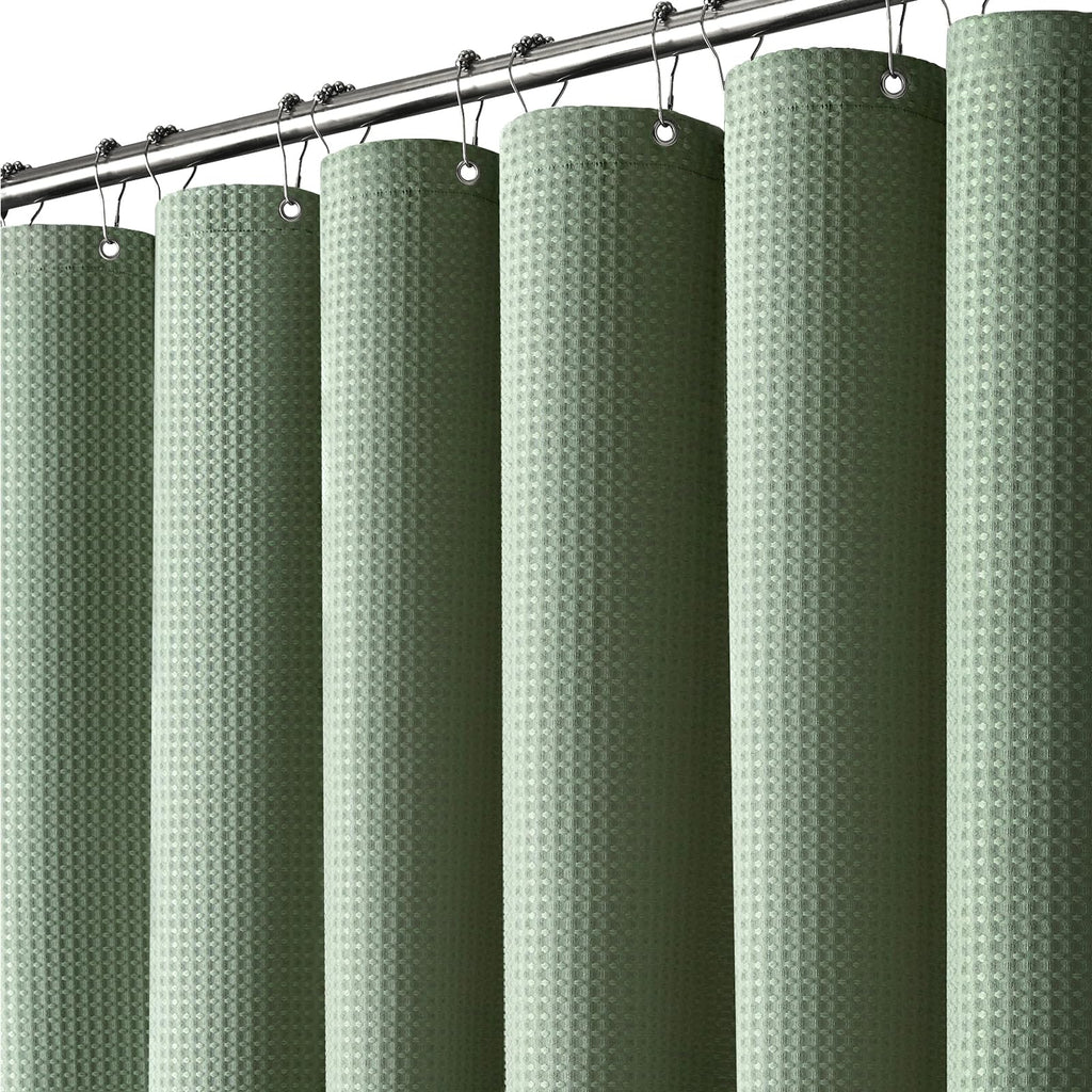 Dynamene Extra Long Waffle Shower Curtain 256 GSM 72"x90" Moonlight Blue