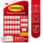 Command Small White Wire Hooks, 16 Hooks, 24 Strips