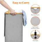 Lifewit 105L Large Laundry Basket with Lid, Removable Bags, Beige