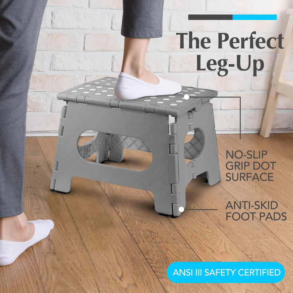 Handy Laundry Folding Step Stool 9 Inch, Pink, Non-Slip Holds 300 lbs