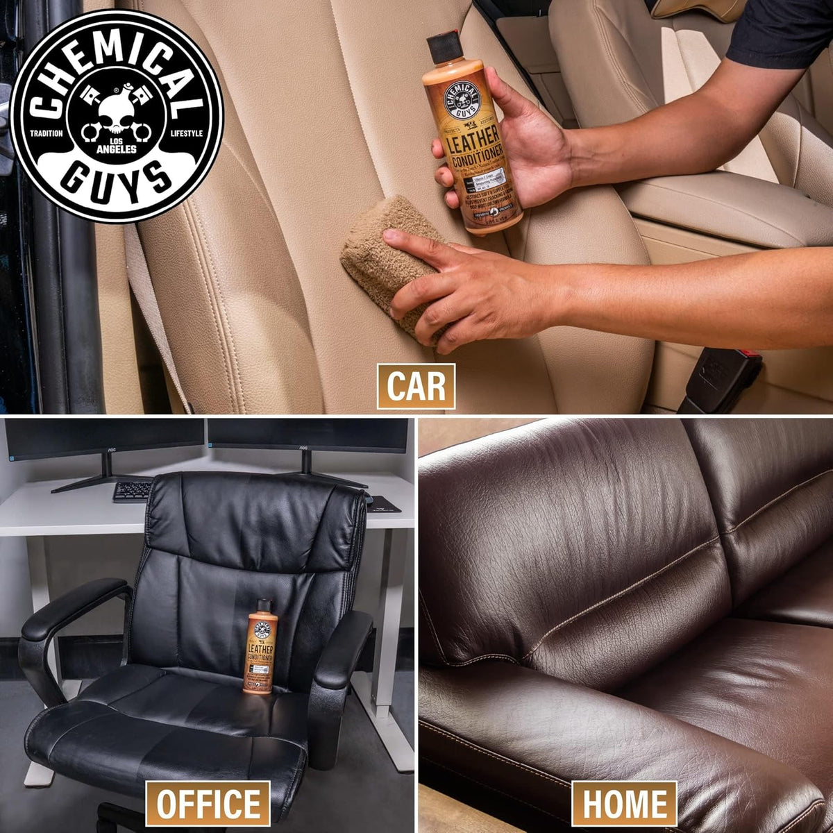 Chemical Guys, Leather Cleaner & Conditioner Kit, Travel Size, 2 x 4 oz