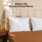 Set of 2 Pillow Protectors with Zipper Standard Size, Pillow Covers