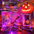 Brizled LED Halloween Lights Indoor Outdoor Orange & Purple String Light