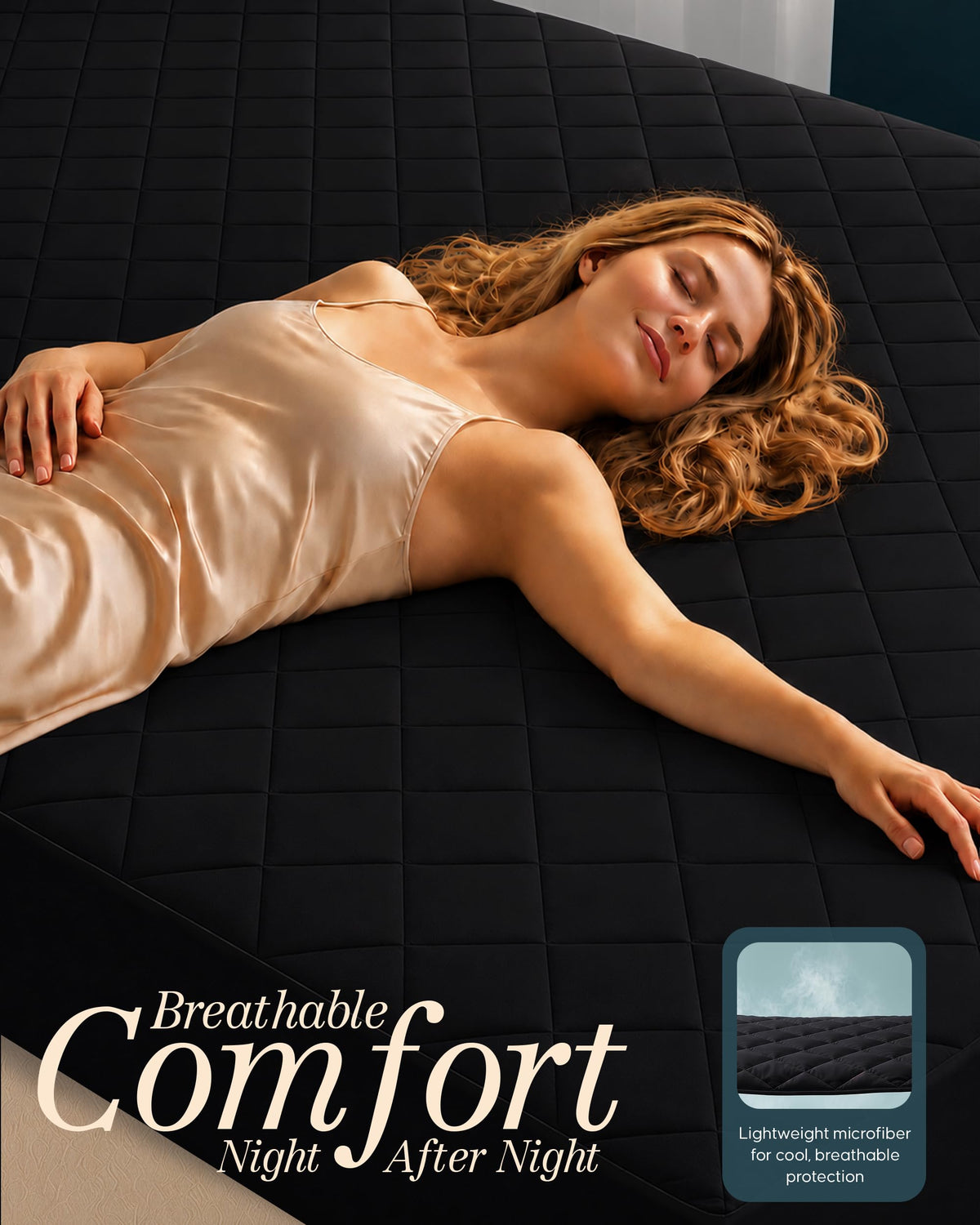 Twin Mattress Pad, Quilted Mattress Protector Topper fits 16" Deep Pocket
