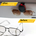 Yuoyar Magnetic Leather Sunglasses Holder for Car, 2 Packs (Silver Grey)