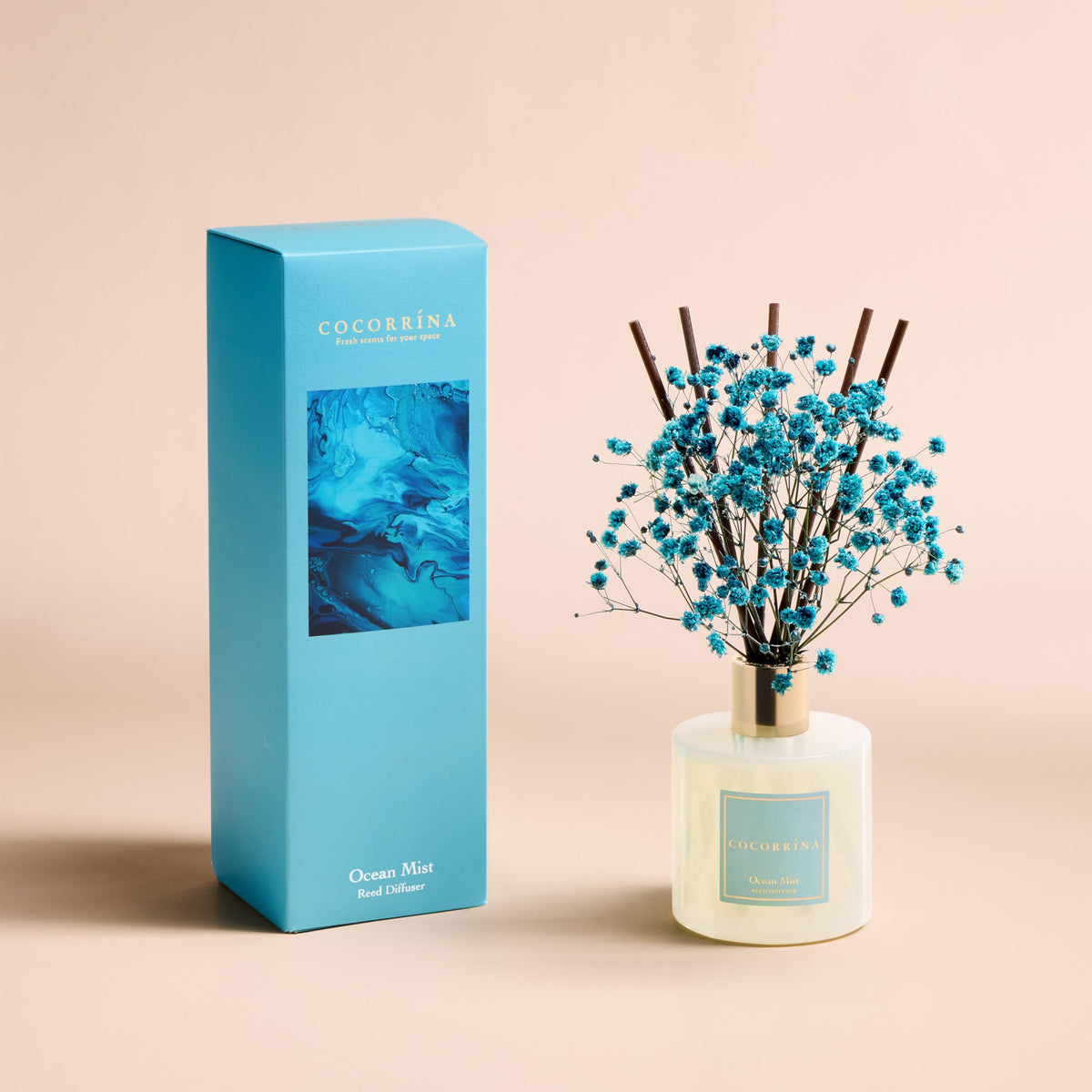 COCORRÍNA Reed Diffuser - Apple Cider 3.38 fl oz Reed Diffuser for Bedroom Bathroom Home Décor
