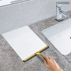 All-Purpose Stainless Steel Shower Squeegee for Shower Glass Door with 2 Adhesive Hooks, Bathroom Cleaner Tool Household Window Mirror Squeegee for Glass Doors, Cleaning Tile Wall, Car, 14 Inch Silver