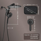 Rain Shower Head with Handheld Showerhead, Chrome 1.8GPM 460311