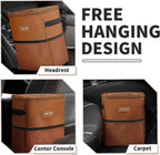 HOTOR Car Trash Can, Leakproof Car Organizer, 2-Gallon, Brown