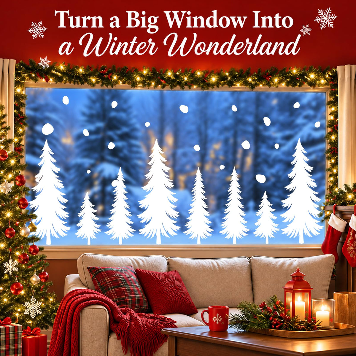 Christmas Window Clings for Glass Windows, Stickers for Window Decorations