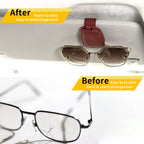 Yuoyar Magnetic Leather Sunglasses Holder for Car, 2 Packs (Silver Grey)