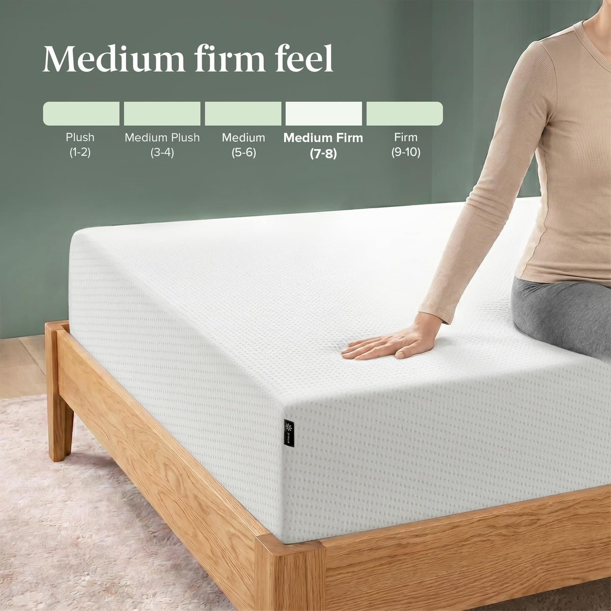 Zinus 14 Inch King Lumbar+ Premium Memory Foam Mattress, Medium