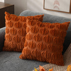 DFXSZ Fall Pillow Covers 18x18 2Pcs Beige Brown Pumpkin Fall Decorations