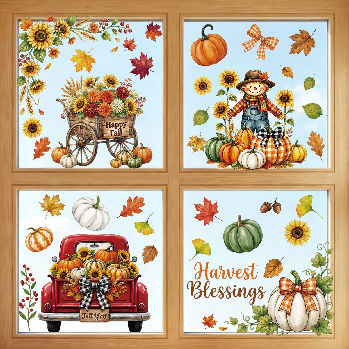 Holiday Window Clings for Home Decorations (Romantic)