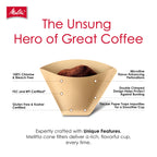 Melitta #4 Unbleached Coffee Filters, Natural Brown Cone Filters, 3-Pack