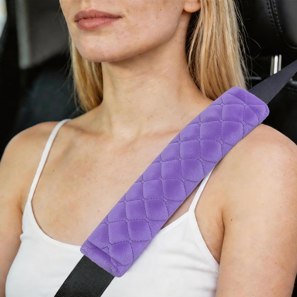 Amooca 2 Pack Seat Belt Covers Soft Shoulder Pad for Cars & Backpack