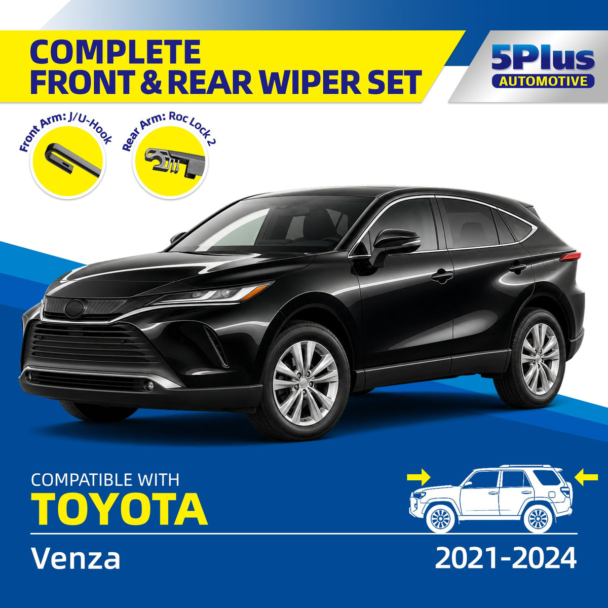 5 PLUS Custom-Fit Wipers fits Toyota RAV4 2001-2005 Windshield Wipers