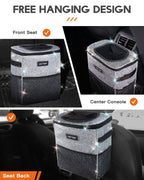 HOTOR Car Trash Can, Leakproof Car Organizer, 2-Gallon, Brown