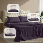 Queen Sheet Set, 4 Pieces 16" Deep Pocket Hotel Luxury Sheets, Heather Sage