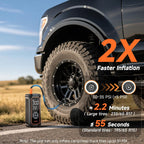 OlarHike Tire Inflator Portable Air Compressor,Dual Power-3*2000mAh &12V DC
