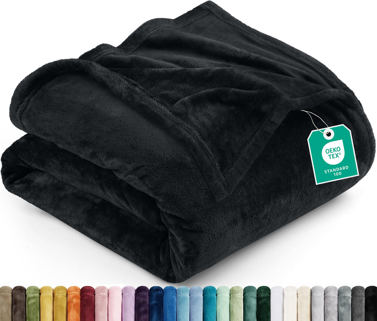 Utopia Bedding Ultra Soft Fleece Bed Blanket Queen Size Grey (90x90 Inches)