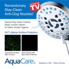 AquaCare 8-mode High Pressure Handheld Shower Head with 2-mode Power Wash