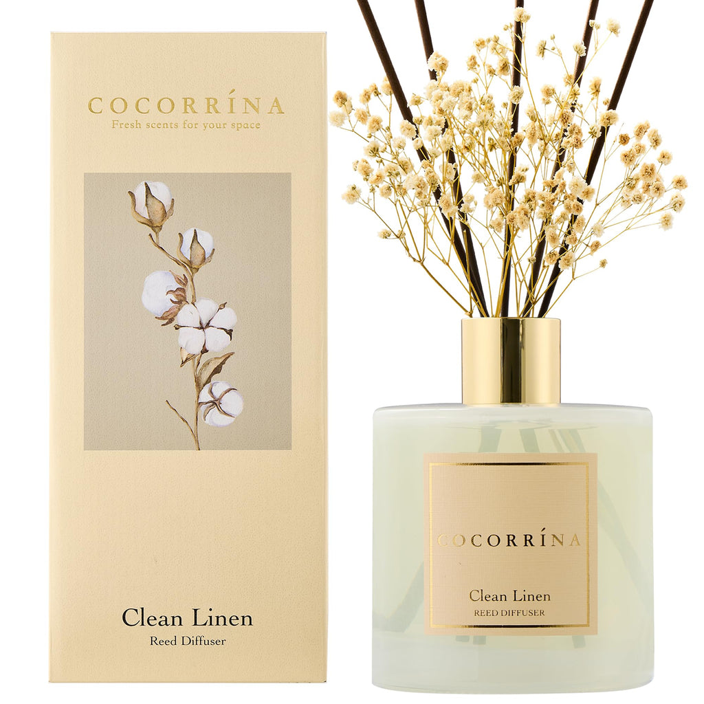 COCORRÍNA Reed Diffuser - Apple Cider 3.38 fl oz Reed Diffuser for Bedroom Bathroom Home Décor