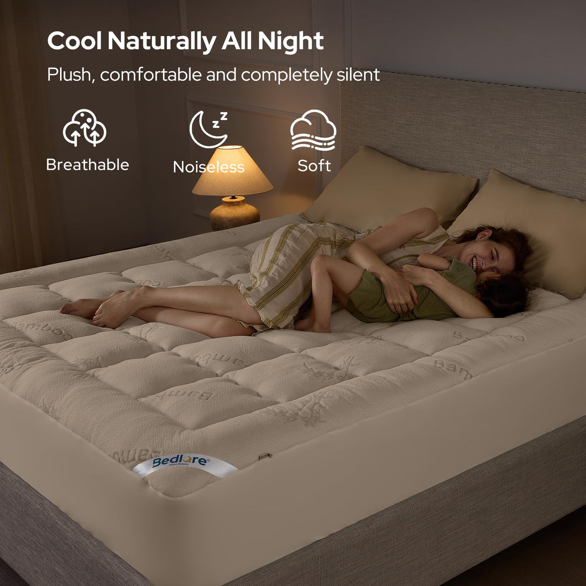 BEDLORE Twin Mattress Topper, Thick Soft Pillow Top Bed Topper