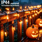 TW SHINE Orange Halloween Lights, 20FT 100 Count Incandescent Mini String Lights, Waterproof Halloween Decorations for Outdoor Indoor Patio Home Party Garden Yard Decor