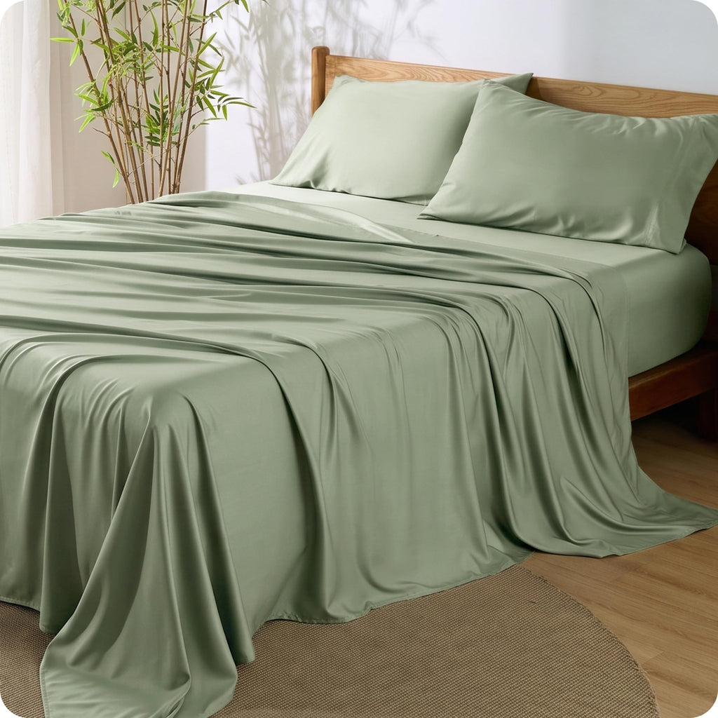 Bedsure PureWoven 100% Rayon Derived from Bamboo, Queen Sheets, 4 Pieces
