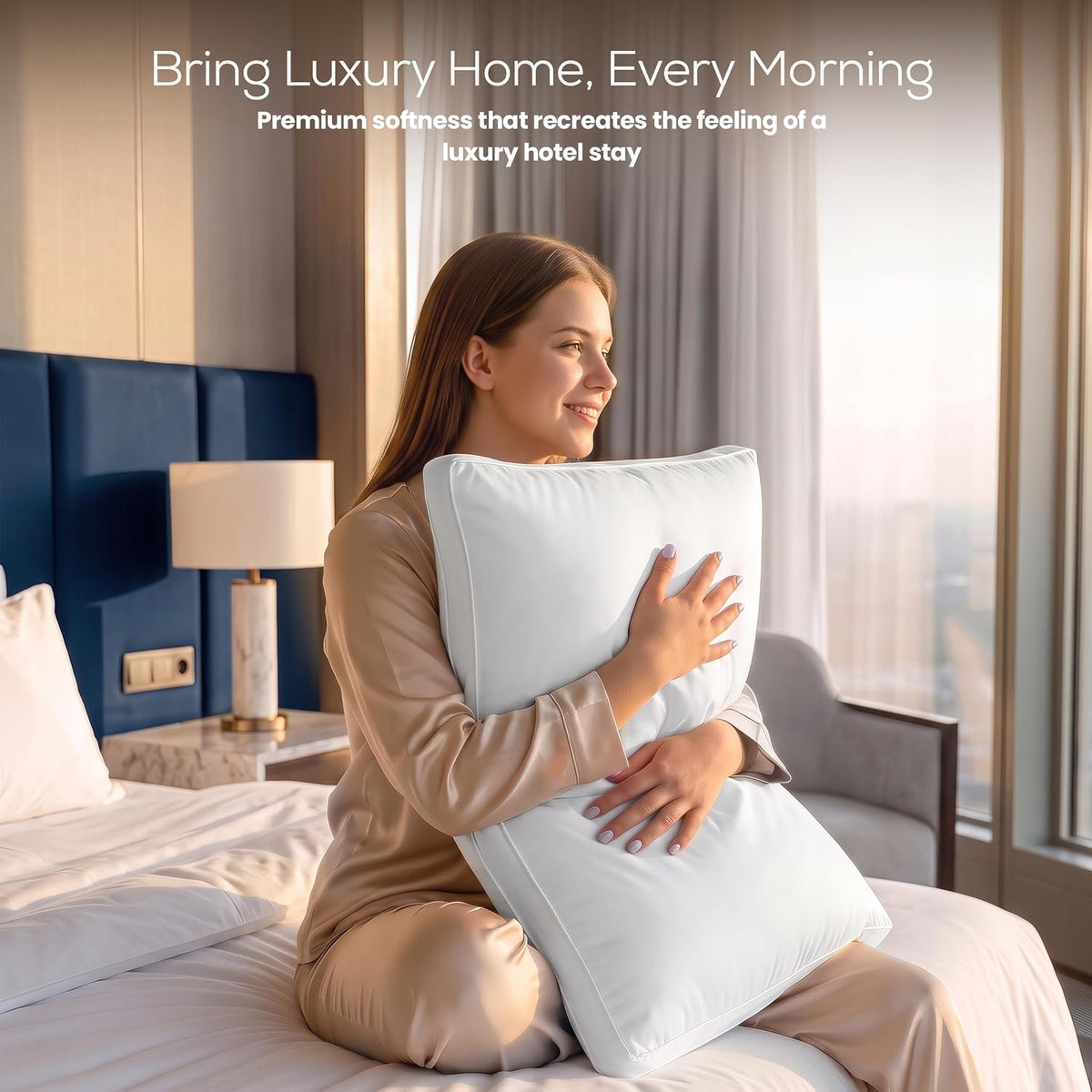 Utopia Bedding Gusset Bed Pillow, Hotel Pillows Queen Size Set of 2, White