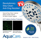 AquaCare 8-mode High Pressure Handheld Shower Head with 2-mode Power Wash