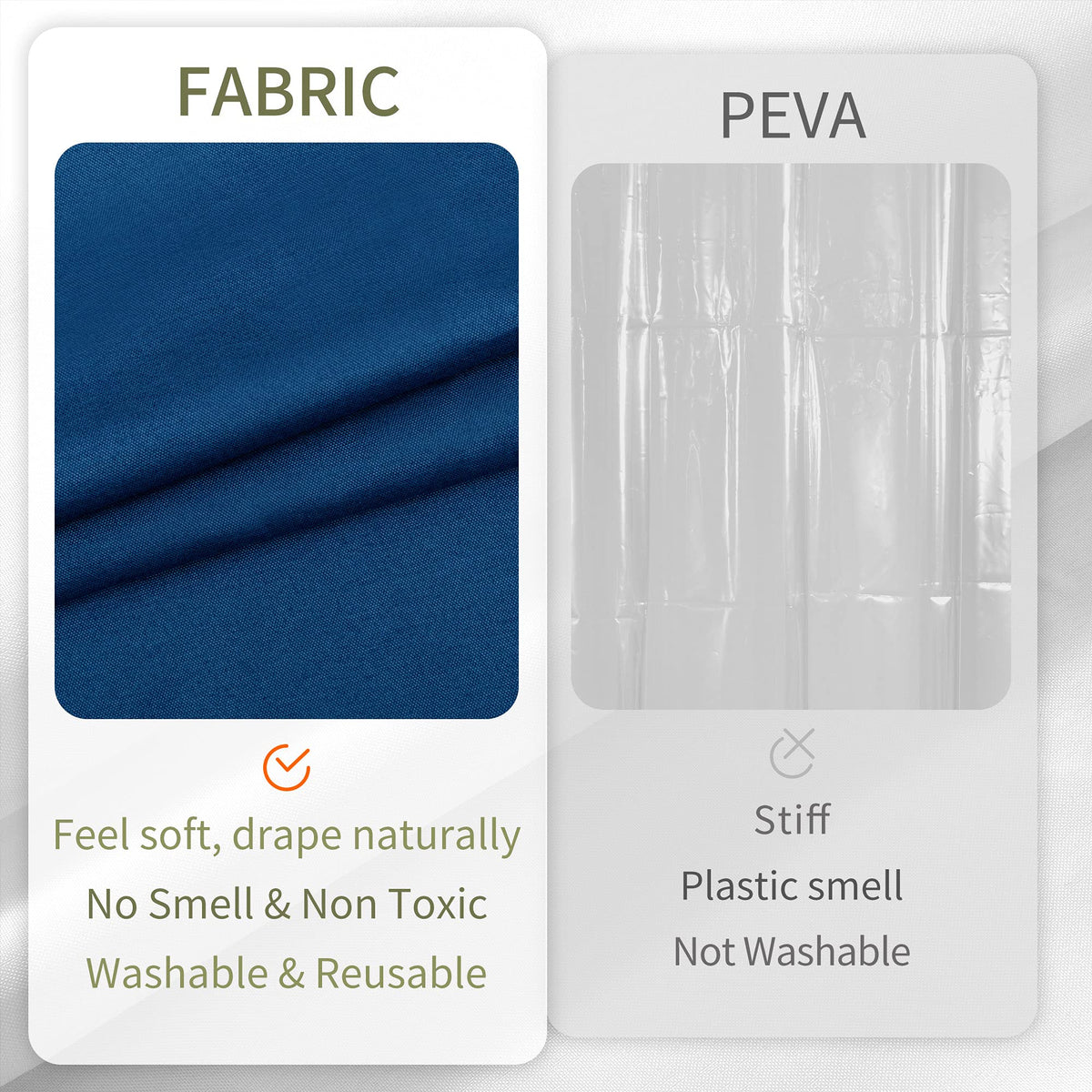 ALYVIA SPRING Waterproof Fabric Shower Curtain or Liner White, 72x72