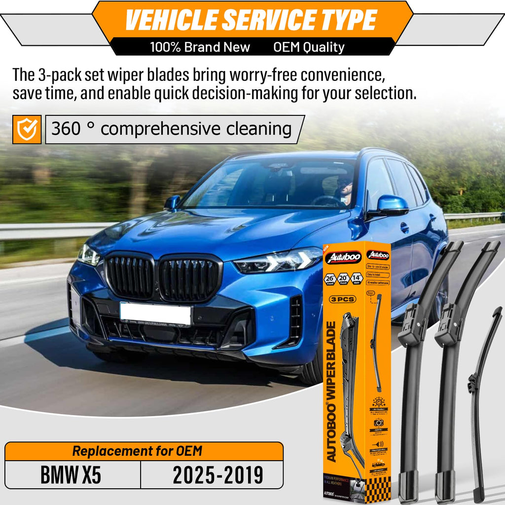 AUTOBOO Windshield Wiper Blade Replacement for Toyota RAV4 Mazda 5