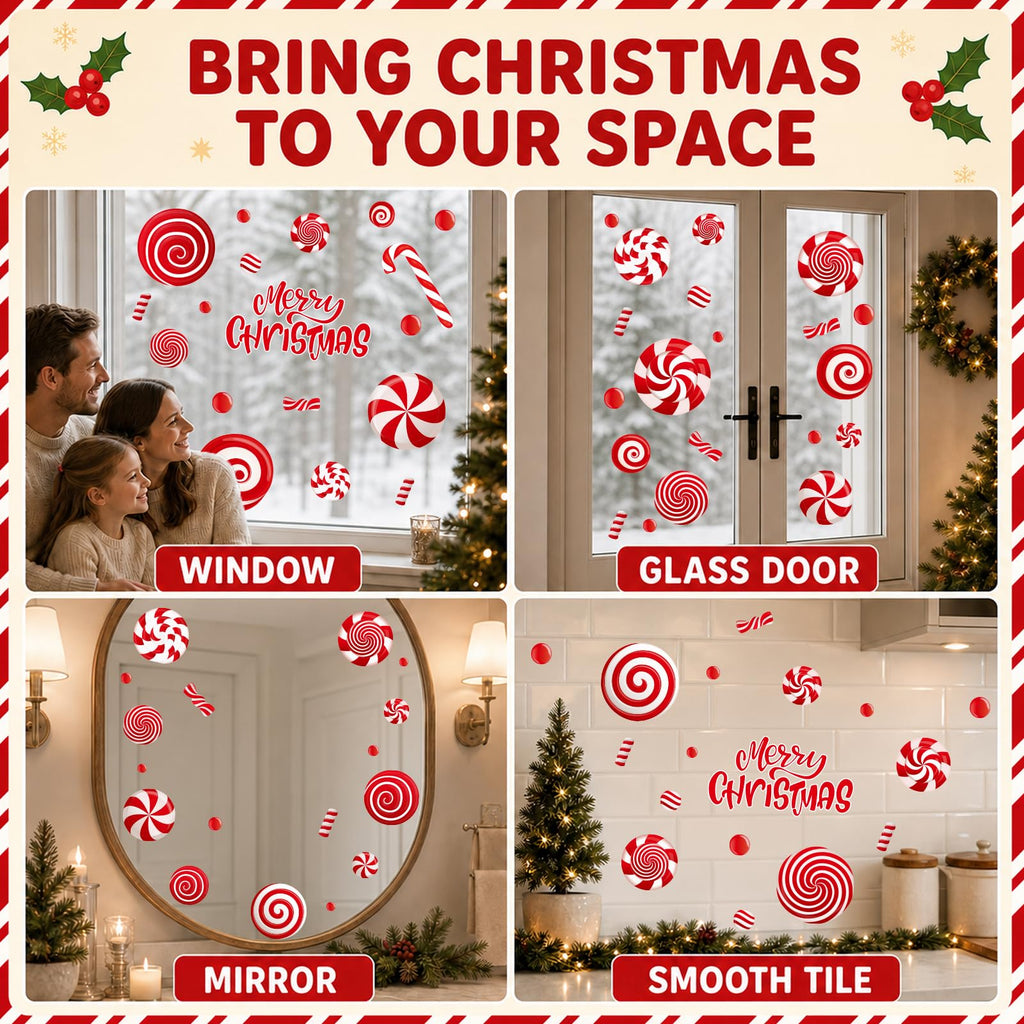 Christmas Window Clings for Glass Windows, Stickers for Window Decorations