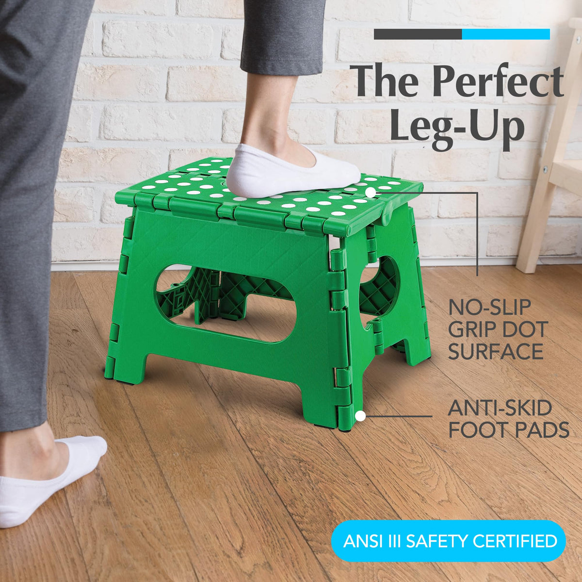 Handy Laundry Folding Step Stool 9 Inch, Pink, Non-Slip Holds 300 lbs