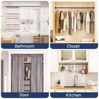 ENJOYBASICS 1" Black Shower Curtain Rod, 30-52" Adjustable, Secure Tension