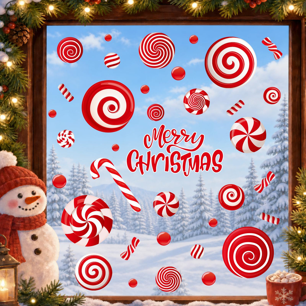 Christmas Window Clings for Glass Windows, Stickers for Window Decorations