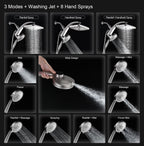 Rain Shower Head with Handheld Showerhead, Chrome 1.8GPM 460311