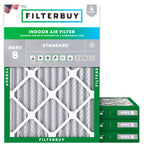 Filterbuy 20x20x1 Air Filter MERV 8 Dust & Allergy Defense (4-Pack)