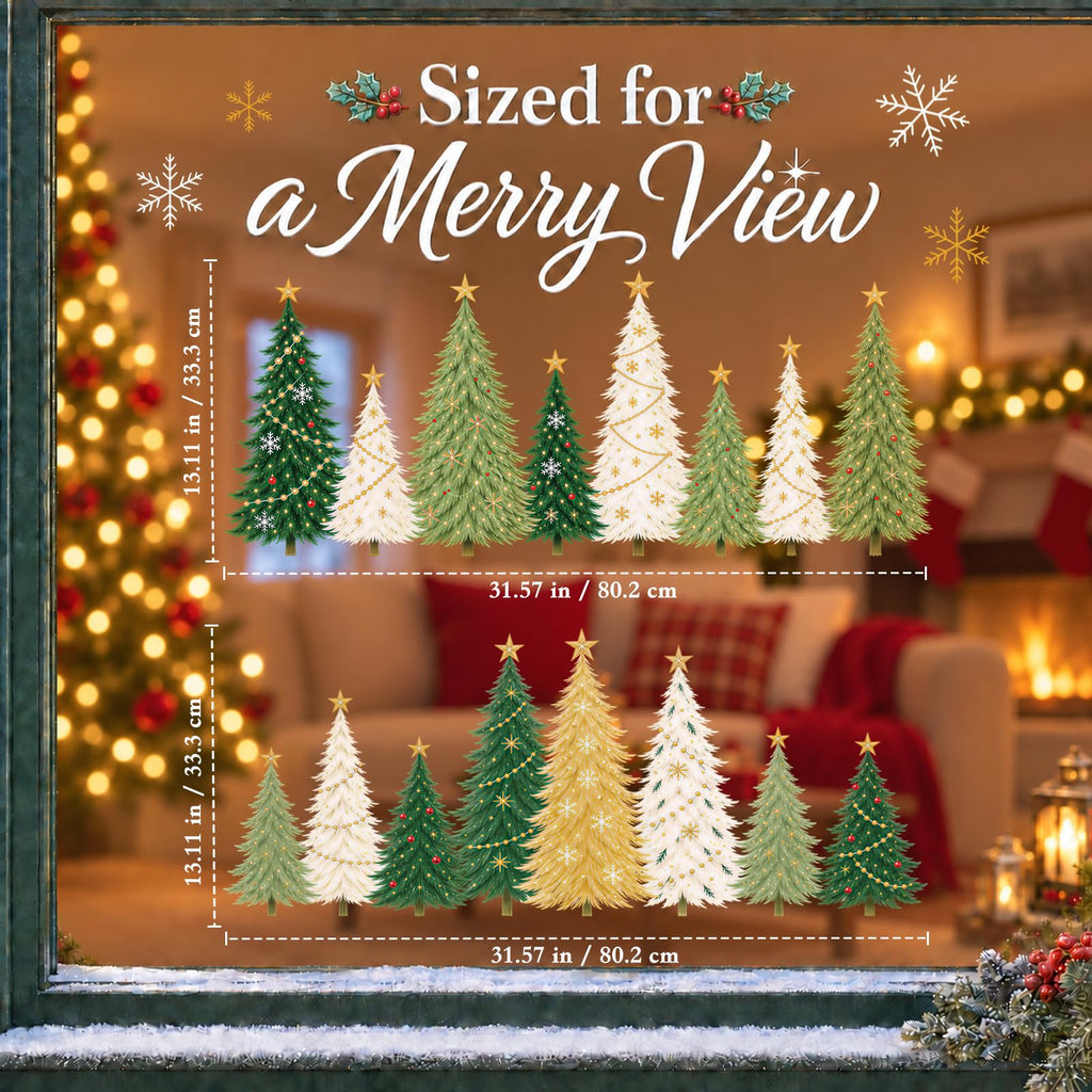Holiday Window Clings for Home Decorations (Romantic)