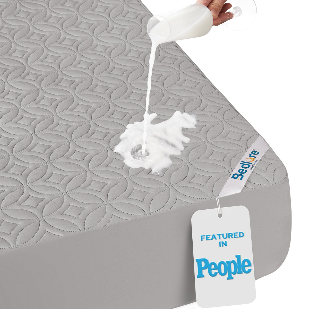 BEDLORE Waterproof Mattress Protector, Queen Size Mattress Pad Noiseless