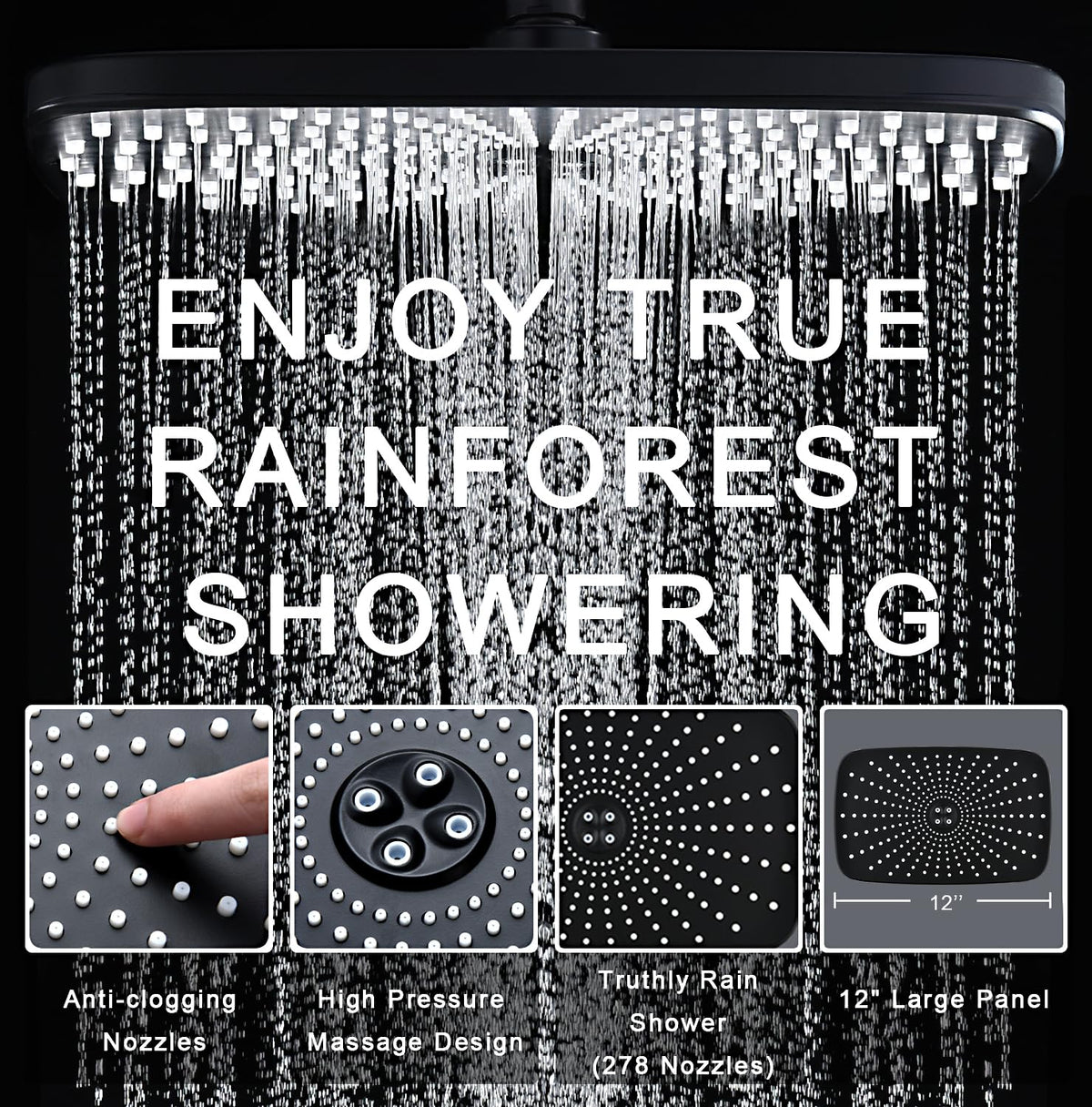 Rain Shower Head with Handheld Showerhead, Chrome 1.8GPM 460311
