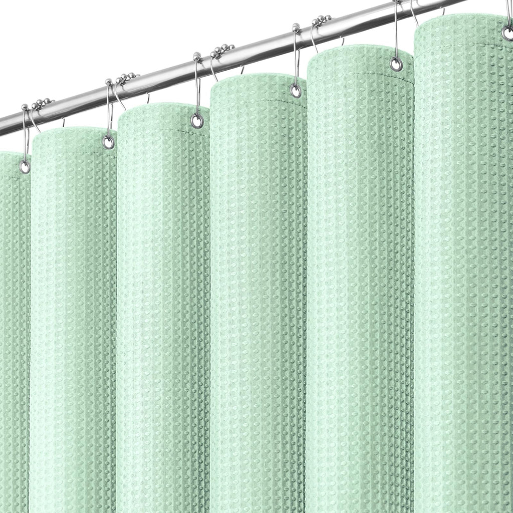 Dynamene Extra Long Waffle Shower Curtain 256 GSM 72"x90" Moonlight Blue